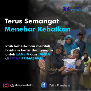 Poster Bantuan Beras dan Pangan untuk lansia dan janda